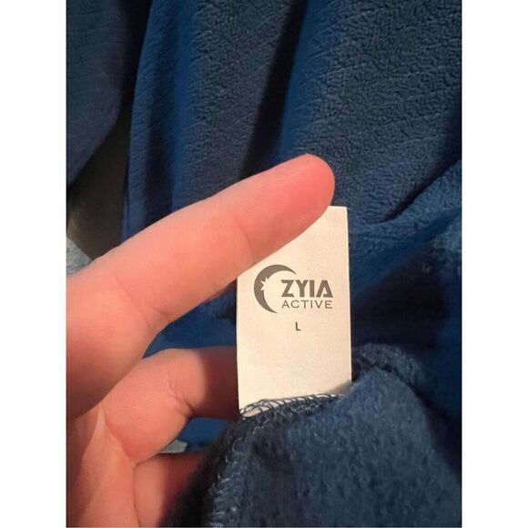 ZYIA Active Wicked Teal Fleece Snap Button Pullover Top Size Large - Picture 9 of 14